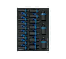 Набор ударных глубоких торцевых головок 1/2"", шестигранные, 10-36 мм, ложемент, 19 шт. KING TONY 9-4419MPV 