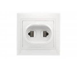 Розетка компьютерная + телефонная Smartbuy RJ45+Phone 1 местная белая Венера SBE-01w-S1-RJPH 