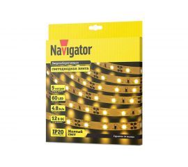 Светодиодная лента Navigator NLS-3528Y60-4.8-IP20-12V R5 80298 
