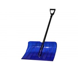 Снеговая лопата из поликарбоната CARBOLUX ПК-2 синяя с алюминиевым черенком и ручкой 22410 