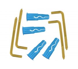 Крюк-шуруп ЕВРОПАРТНЕР L- обр. латунир. d4,9хL50 в компл. c дюбелем MULTI 8x32 4шт. MP 317 17 