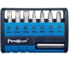 Набор бит в пластиковом боксе (8 предметов; CrV) РемоКолор 33-2-703 
