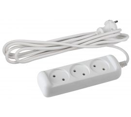 Удлинль ЭРА UX35m без зазeмления, 2х0.75мм2, ПВС, 3 гнезда, 5м Б0038569 