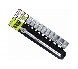 Набор головок ON 10-24 мм, 11 предметов, 1/2, головки и вороток, Cr-V 04-11-004 