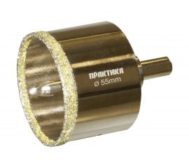 Коронка алмазная по керамограниту/керамике Профи (55х70 мм) ПРАКТИКА 917-682 