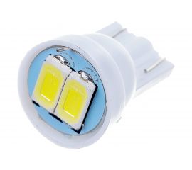 Автолампа диод SKYWAY T10, 12V, 2 SMD, блистер без цоколя, 1-контакт, белая, комплект 2 шт., габариты, салон S08201331 