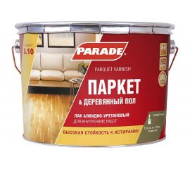 Лак PARADE паркетный алкидно-уретановый L10 Паркет & Деревянный пол матовый 10 л 90001484458 