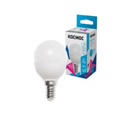 Светодиодная лампа LED GL45 6.5Вт 220В E14 4500К КОСМОС Экономик LkecLED6.5wGL45E1445 417244 