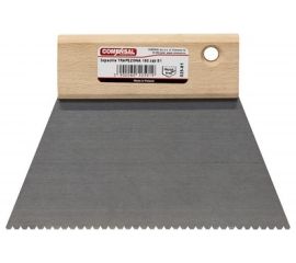 Профессиональный шпатель COMENSAL трапеция с деревянной ручкой 200 зуб B-14 596-00 