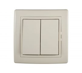 Двухклавишный выключатель Aling-conel PRESTIGE 10AX 250В, бежевый 606.99 113068 