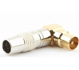 Разъем Cablexpert TV папа, позолоченный, латунь OD8.5, 90 градусов, блистер TVPL-07 