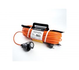 1-местный удлинитель-шнур на рамке STTEKER с заземлением 3x0,75мм2, 50м, 10А, оранжевый HM02-01-50 