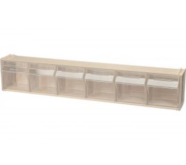 Откидной короб СТЕЛЛА-ТЕХНИК 600х96х112мм, 6 ячеек, бежевый, прозрачный, F-600-6-B 