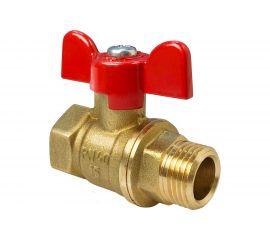 Шаровой для воды VALFEX 1"" ВР/НР ручка-бабочка, латунный 11Б27фт1М VF.218.LB1.100.Bir 