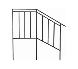 Перила для крыльца 3 ступени с площадкой 60 см, 151x120x4 см УЛИЧНЫЕ ЛЕСТНИЦЫ MP-ECO-PR-KR3-60 