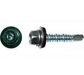 Кровельный саморез КРЕП-КОМП 5,5x19, RAL6005, тёмно-зелёный, 250 шт. ск55196005кф 