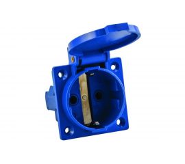 Панельная скрытая розетка EKF 112 с крышкой 2Р PЕ 16А 220В IP44 SQps-112-16-220 