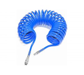 Шланг спиральный полиуретановый с быстроразъёмными соединениями 12x8 мм, 10 м PI TOOLS 6866 