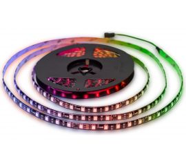 Комплект адресной ленты Apeyron 24В, 14,4Вт/м, smd5050, 60д/м, IP65,подложка 10мм (черная), 5м, RGB/ 10-98 