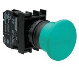Нажимная кнопка Emas Грибок зелёная, без фиксации, 1НО, серия B, 250 В AC, 4 А, 10 шт. B100MY 