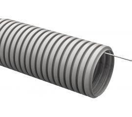 Гибкая гофрированная труба ПНД ZITEG d20 мм с протяжкой, цвет серый, 100м 7930108870072 