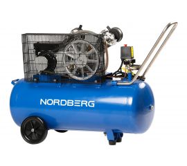 Компрессор NORDBERG 2х поршн., ременной, чугунная головка, 220В, ресив. 100л, 320л/мин NCE100/360 