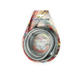 Шланг для душа MELODIA Tubo De Lux 1/2x1/2, конус, нержавеющая сталь, диаметр 14 мм, 175 см, двойной зажим, растягивающийся, блистер MS-05 34425 