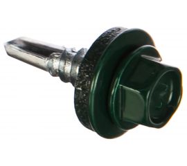 Кровельный саморез Качественный КРЕПЕЖ зеленый мох RAL 6005, 5.5х19 мм, 60 шт 0200111 КЧ 