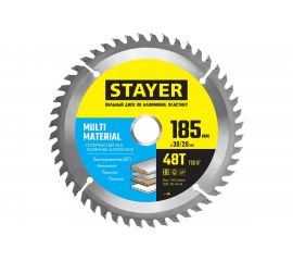 Диск пильный по алюминию STAYER Multi Material 185х30/20 мм, 48T 3685-185-30-48 