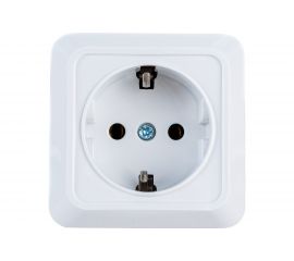 Розетка TDM 2П+3 открытой установки IP20 16А 250В керамика белая "Ладога" SQ1801-0111 