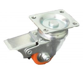 Колесо полиуретановое поворотное с тормозом 35 мм MFK-TORG 1044035 