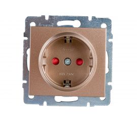 Розетка с защитой от детей Lezard RAIN керамика, цвет бронза, матовый 703-3188-124 