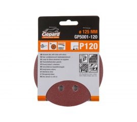 Шлифлист круглый самосцепляющийся 5 шт, 125 мм, Р120 Gepard GP5001-120 