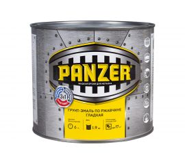 Грунт - эмаль PANZER по ржавчине 3 в 1 гладкая, серая, 1.9 кг 219857 