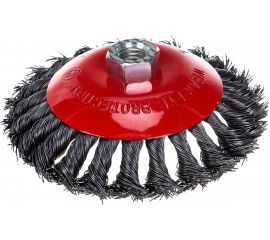 Щетка конусная 125 мм, М14, пучки витой проволоки для УШМ INTERTOOL BT-4125 