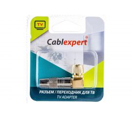 Разъем Cablexpert F папа, позолоченный, латунь OD8.5, 90 градусов, блистер SPL6-05 