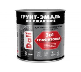 Графитовая грунт-эмаль по ржавчине РОГНЕДА Dali 3 в 1 (серо-синяя; 2 л) 221467 