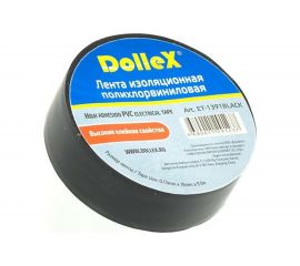 Изоляционная лента DolleX 19 мм х 9,10 м, черная, ПВХ PVC ET-1391BLACK 