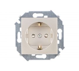 Розетка Simon с заземлением, Schuko, со шторками, 16А, 250В, винтовой зажим, шампань 1591443-034 