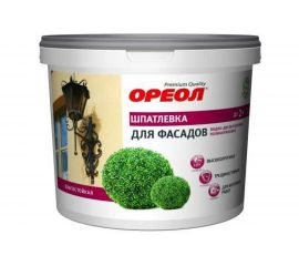 Шпатлевка для фасадов Ореол (влагостойкая; водно-дисперсионная; полиакриловая; для наружных работ; 1.5 кг) 66128 