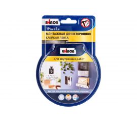 Двусторонняя клейкая лента для внутренних работ UNIBOB 19 мм х 5 м 134853 