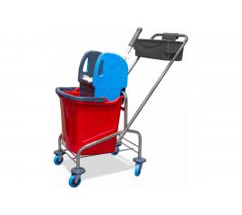 Одноведерная уборочная тележка Grass 1х25л, каркас хром, отжим IT-0491 пластик, IT-0495 