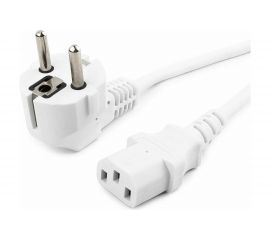 Кабель питания Cablexpert 1.8м, Schuko-C13, VDE, 10А, белый, с заземлением, PC-186W-VDE 