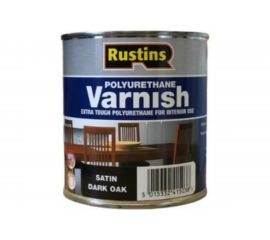 Полиуретановый лак Rustins полуматовый, Poly Varnish Satin Dark Oak, цвет: темный дуб, 500 мл 03223 