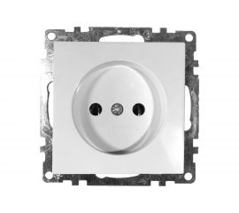 1-местная розетка STEKKER без заземления механизм, GLS10-7109-01, с защитной шторкой, Катрин, белый 39303 