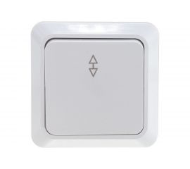 Проходной переключатель TDM Ладога белый ОП одноклавишный SQ1801-0005 