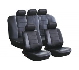 Чехлы для автомобильных сидений KRAFT FASHION универсальные, экокожа, черные KT 835620 