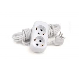 Двухместный сетевой удлинитель с заземелением LUX У2-Е, 3м, 4606400414544 