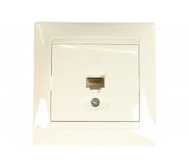 Компьютерная розетка, белая RJ45 TDM Лама SQ1815-0016 