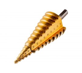 Сверло ступенчатое 2-х модульное Профессионал (4-35 мм; 14 ступеней; Р6М5; TIN) по сталям и цветным металлам ЗУБР 29673-4-35 